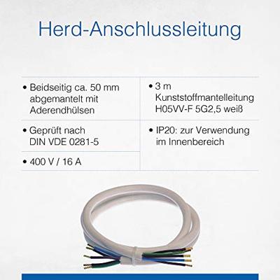 AS Schwabe 70868 Aansluitkabel Stroom Wit 3.00 m