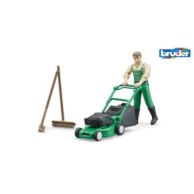 62103 Bruder Figuur Tuinman met Grasmaaier 62103 Bruder Figuur Tuinman met Grasmaaier