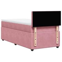Boxspring met matras fluweel roze 90x190 cm - thumbnail