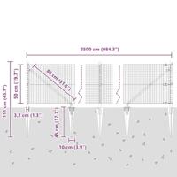 VidaXL Afrasteringspaal grijs 25 x 0,5 m (25 x 25 mm gaas) staal - thumbnail