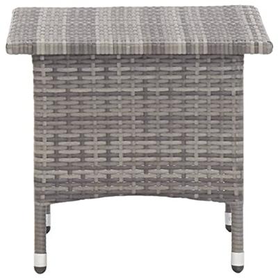 VidaXL Theetafel 50x50x47 cm poly rattan grijs