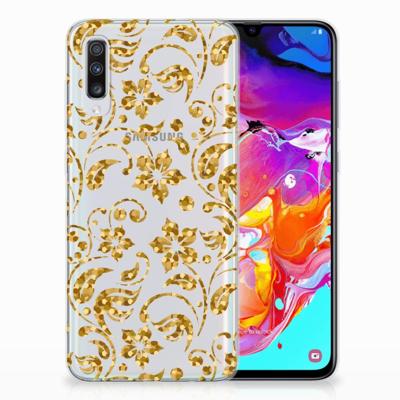 Samsung Galaxy A70 | TPU Case | Gouden Bloemen Samsung Galaxy A70 | TPU Case | Gouden Bloemen