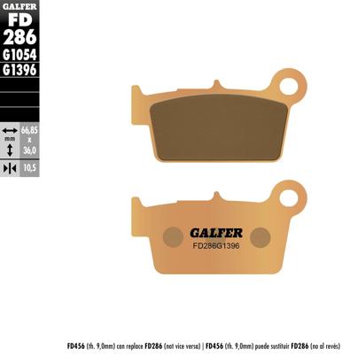GALFER remblokken "fd286" brake pad fd286 g1396 sint.metal offroad