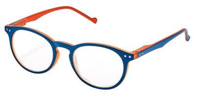Moses Libri_x Leesbril Bicolor sterkte +3.0 blauw/oranje