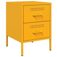 Nachtkastjes 2 st 36x39x50,5 cm staal mosterdgeel - thumbnail