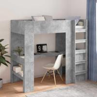 Loft Bedframe met Bureau Beton Grijs 100 x 200 cm Bewerkt hout - thumbnail