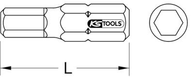 KS Tools 911.3563 Inbus-bit Gereedschapsstaal Vernikkeld C 6.3 5 stuk(s)