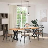 Eettafelpoten 2 st 70x(72-73,3) cm staal zwart - thumbnail