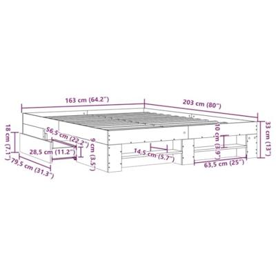 Bedframe zonder matras 160x200 cm spaanplaat wit