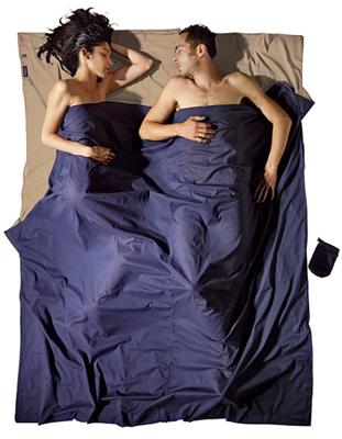 Cocoon Travel Sheet Double 100% Egyptian Cotton Lakenzak Khaki / Tuareg