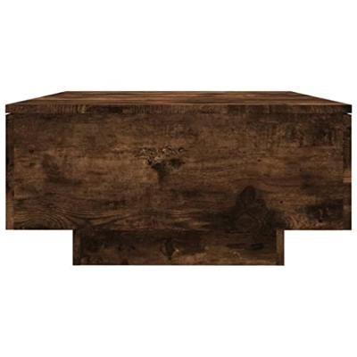 Salontafel 90x60x31 cm bewerkt hout gerookt eikenkleurig
