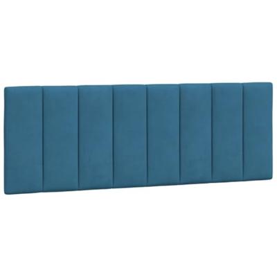 Bed met matras "Hanko" fluweel blauw 140x200 cm