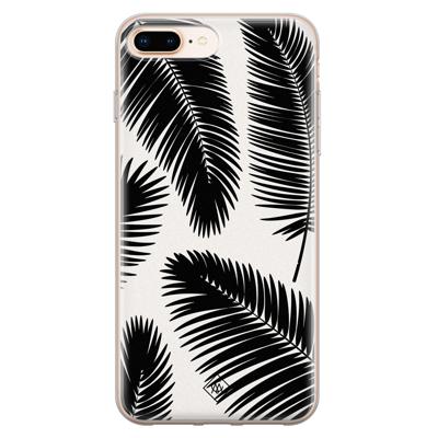 iPhone 8 Plus/7 Plus siliconen telefoonhoesje - Palm leaves silhouette iPhone 8 Plus/7 Plus siliconen telefoonhoesje - Palm leaves silhouette