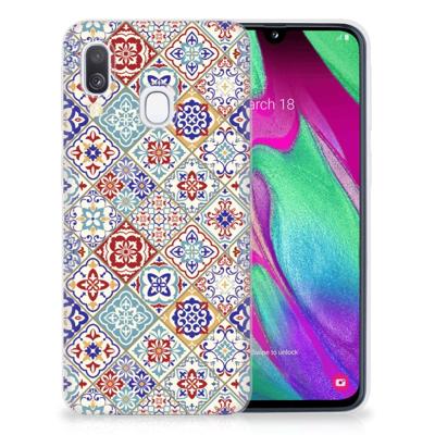 Samsung Galaxy A40 | TPU | Siliconen hoesje | Tiles Color Samsung Galaxy A40 | TPU | Siliconen hoesje | Tiles Color