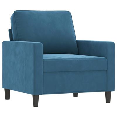 3-delige Loungeset met kussens fluweel blauw - thumbnail
