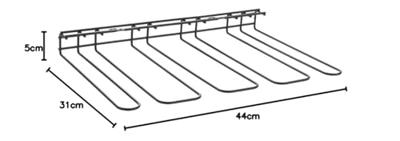 Metaltex Smart Kitchen Wijnglazenrek voor 16 Glazen 44x31x5 cm Zwart Metaltex Smart Kitchen Wijnglazenrek voor 16 Glazen 44x31x5 cm Zwart