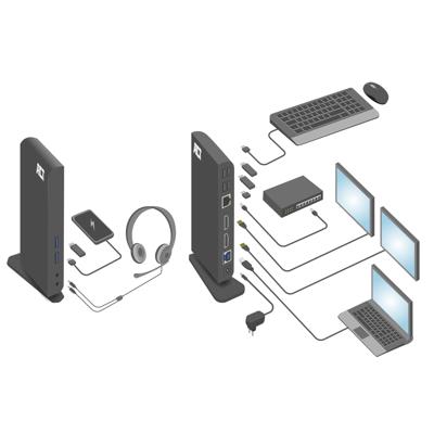 ACT Connectivity USB-C of USB-A Dual Monitor Docking Station dockingstation