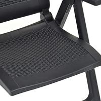 Tuinstoelen 2 st verstelbaar kunststof antracietkleurig - thumbnail
