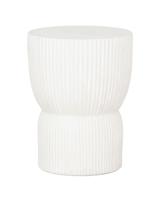 MUST Living Krukje 'Fluted' Cement, 30cm, kleur Wit - thumbnail