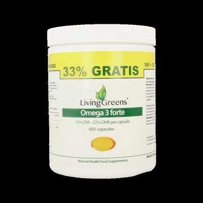 Livinggreens Omega 3 forte voordeelverpakking 480 Capsules