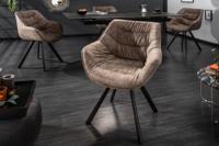 Design stoel THE DUTCH COMFORT taupe retro stijl met armleuningen - 38618 - thumbnail