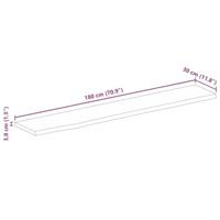 Tafelblad met natuurlijke rand 180x30x3,8 cm massief mangohout - thumbnail