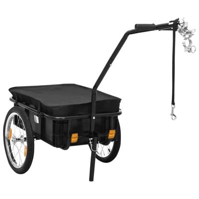 Fietstrailer/trekwagen 155x60x83 cm staal zwart Fietstrailer/trekwagen 155x60x83 cm staal zwart