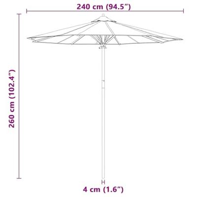 VidaXL Tuinparasol donkergrijs ø 270 x 260 cm bamboe VidaXL Tuinparasol donkergrijs ø 270 x 260 cm bamboe