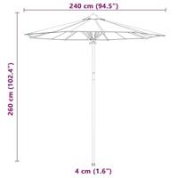 Tuinparasol Donkergrijs 240 x 240 x 260 cm Bamboe - thumbnail