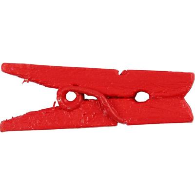 Creativ Company Mini wasknijpers, l: 25 mm, b: 3 mm, rood, 36 stuk/ 1 doos