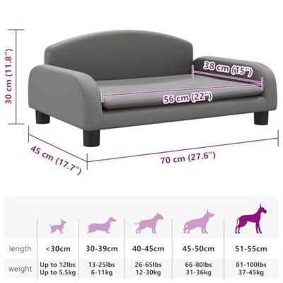 Hondenmand 70x45x30 cm kunstleer grijs