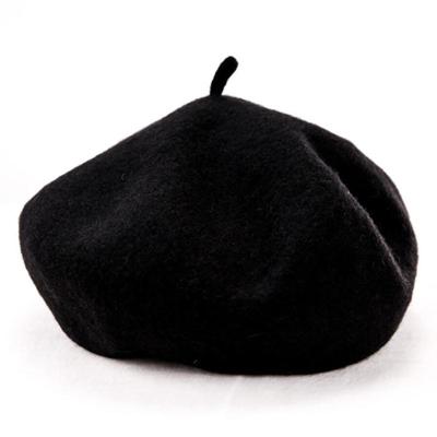 Vrouwen wol Vintage effen kleur Berets Cap (zwart)