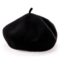 Vrouwen wol Vintage effen kleur Berets Cap (zwart) - thumbnail