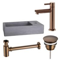 Fortifura Fuente fonteinset - 40x22x8cm - 1 kraangat - fonteinkraan koper - beton SW970033/SW799405/SW799403/SW405221 - thumbnail