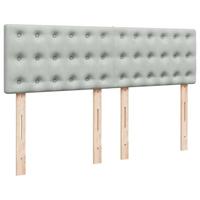 Boxspring met matras fluweel lichtgrijs 160x200 cm - thumbnail