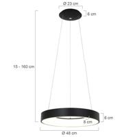 Steinhauer Led hanglampRinglede Ø 48cm zwart - 2695ZW - thumbnail