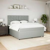 Boxspring met matras fluweel lichtgrijs 180x200 cm - thumbnail