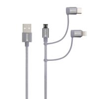Skross SKCA00143-1120CN USB-kabel USB 2.0 USB-A stekker 1.20 m Space grijs Rond, Flexibel, Stoffen mantel - thumbnail