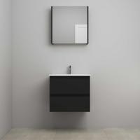 On-Line Badkamermeubelset - 60 cm - Voorgemonteerd - Porseleinen Wastafel - 1 Kraangat - Spiegelkast - Mat Zwart - thumbnail