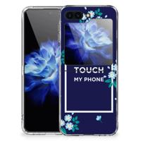 Samsung Galaxy Z Flip 5 Silicone-hoesje Flowers Blue DTMP - thumbnail
