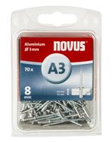 Novus Office 110055306 Popnagel (Ø x l) 3 mm x 8 mm Aluminium Aluminium 70 stuk(s) - thumbnail