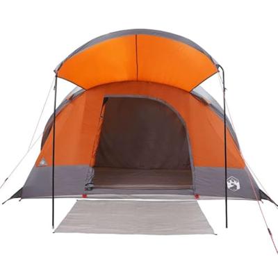 Tunneltent 8-persoons waterdicht grijs en oranje Tunneltent 8-persoons waterdicht grijs en oranje