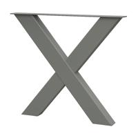 Premium stalen X tafelpoot 76 bij 10 cm en hoogte 72 cm steengrijs (10 x 10 cm) - thumbnail