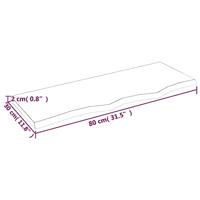 VidaXL Wastafelblad 80x30x2 cm behandeld massief hout donkerbruin - thumbnail