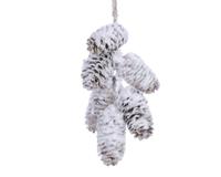 Kersthanger dennenappel sneeuw - thumbnail