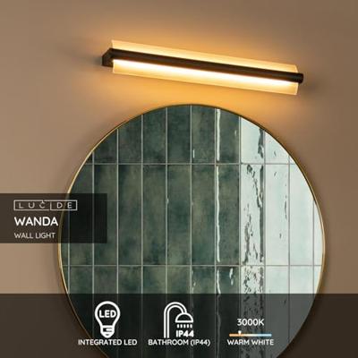 Lucide WANDA - Wandlamp Badkamer - LED - 1x19W 3000K - IP44 - Zwart
