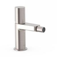 Bidetmengkraan Tres Project 1-Knop Uitloop Recht 8,5 cm Rond RVS - thumbnail