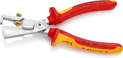 Knipex Draadstriptang | lengte 180 mm VDE | verchroomd meercomponenten mantels | 1 stuk - 13 66 180 - 1366180 - thumbnail