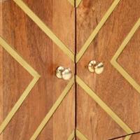 Dressoir 60x33,5x75 cm massief mangohout bruin en zwart - thumbnail