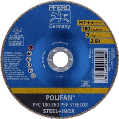 PFERD TOOLS 67766185 PFC 180 Z 60 PSF STEELOX Lamellenschijf Diameter 180 mm Boordiameter 22.23 mm RVS, Staal 10 stuk(s) PFERD TOOLS 67766185 PFC 180 Z 60 PSF STEELOX Lamellenschijf Diameter 180 mm Boordiameter 22.23 mm RVS, Staal 10 stuk(s)